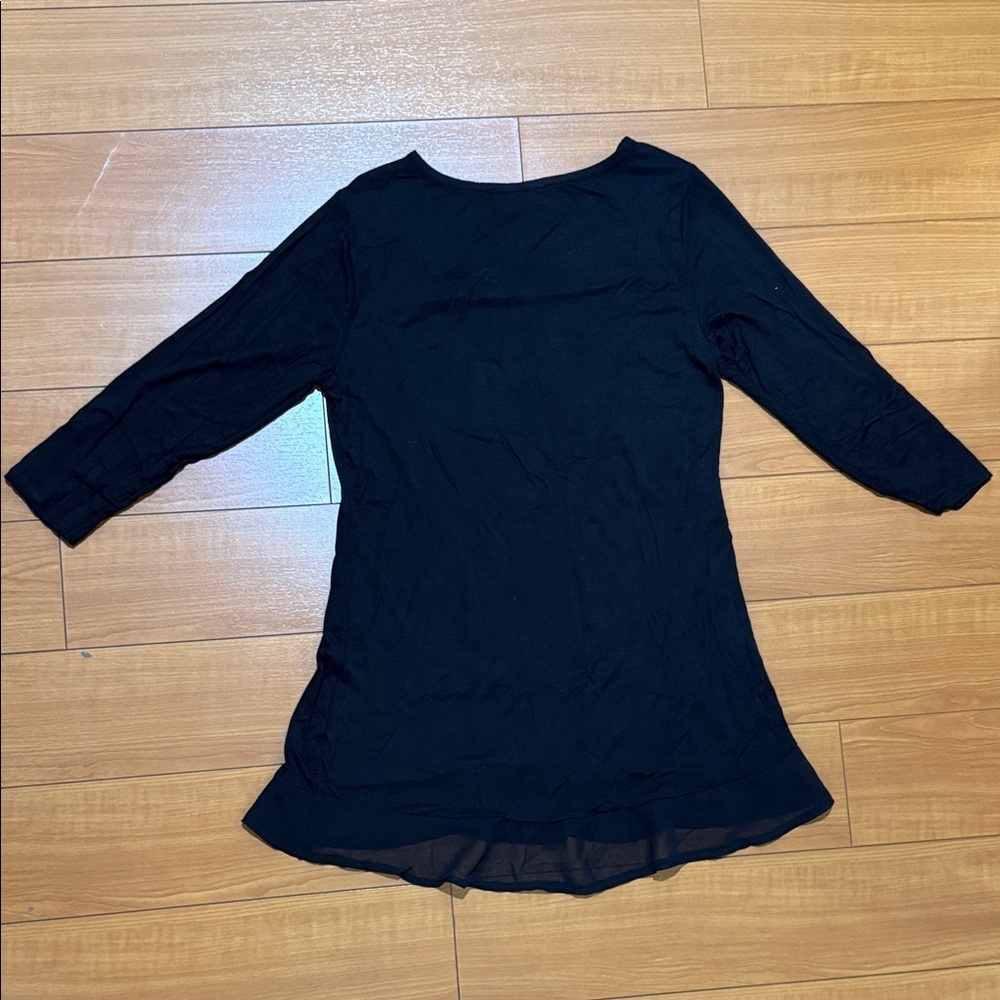 Black Tunic with Gold Studded Neckline - Picture 6 of 7